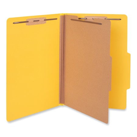 Pressboard Classification Folder 8-1/2 X 14, Yellow, PK10, Expanded Width: 2